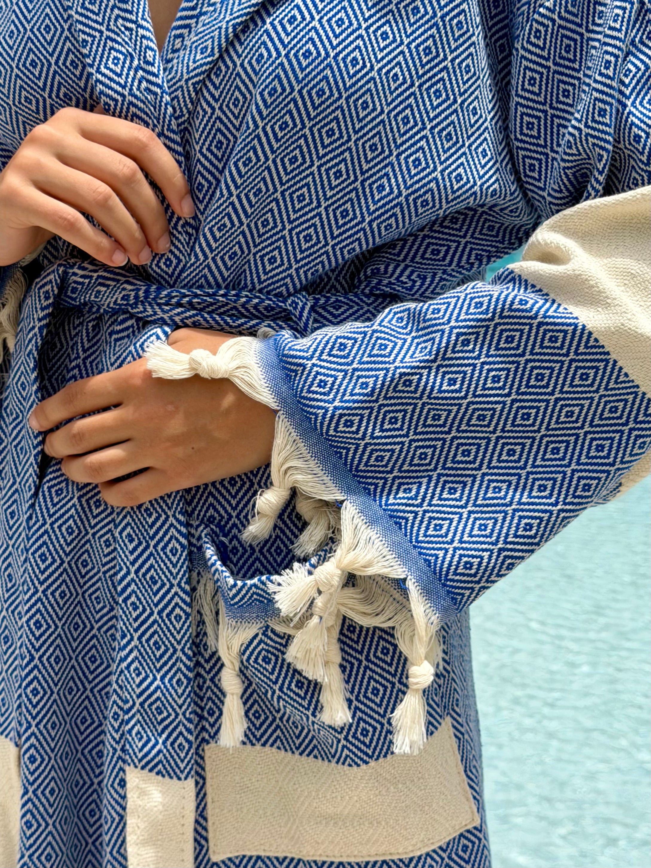 Haven Hooded Robe — Deep Ocean