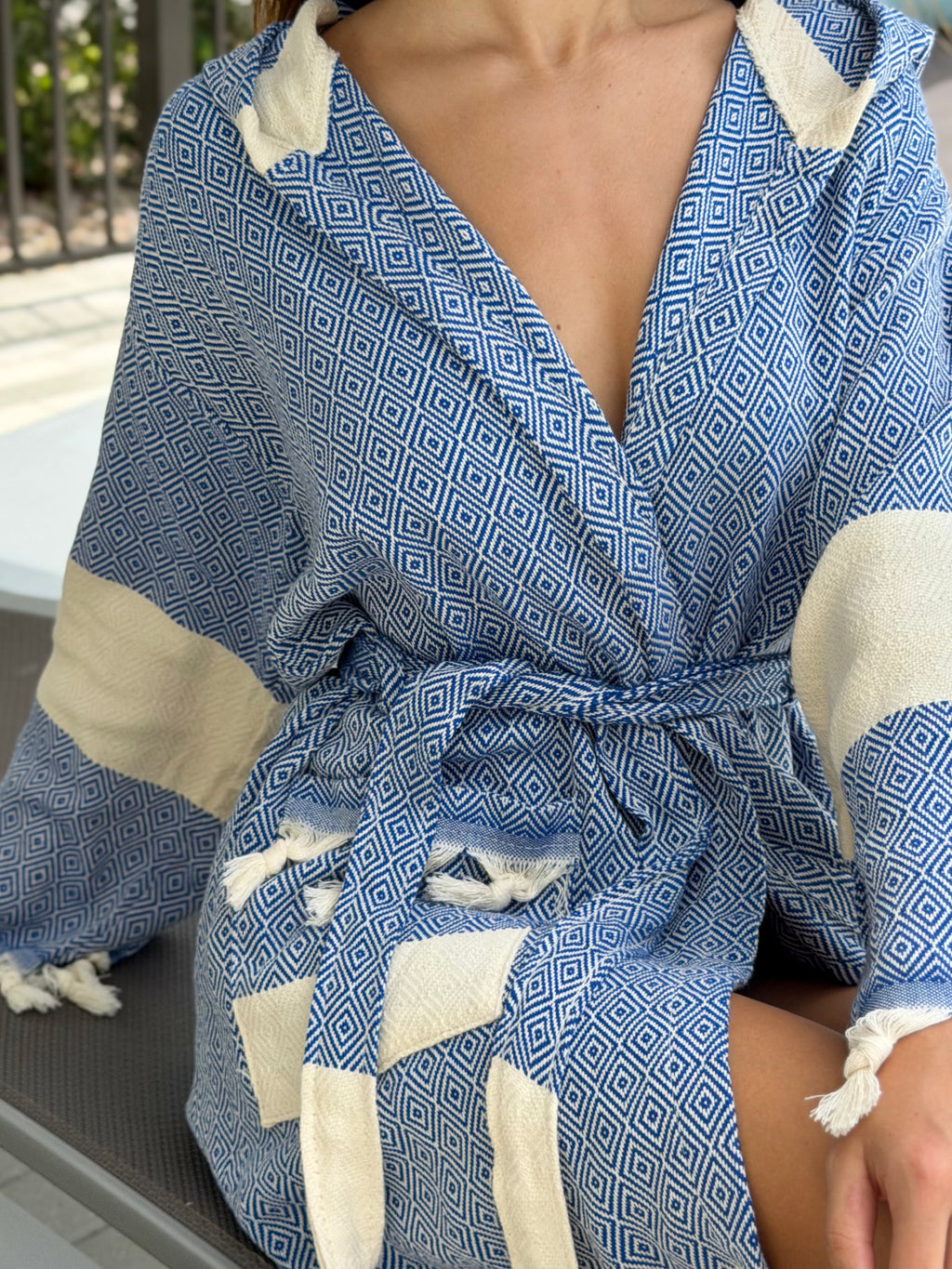Haven Hooded Robe — Deep Ocean